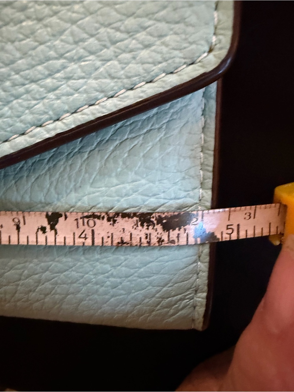 Coach Pebbled Leather Crossbody in Aqua Blue EUC - Picture 5 of 8